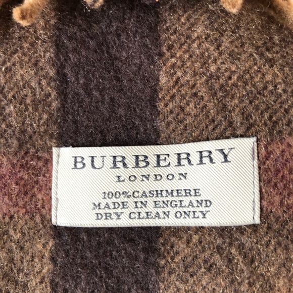 Burberry Brown Giant Check Pattern 100% Cashmere Luxury Scarf - Picture 4 of 8